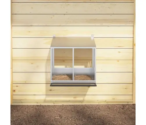 Vistu Ligzdošanas Kaste Ar 2Nodalījumiem Cinkota Sudraba Metāla Vidaxl