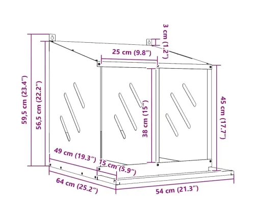 Vistu Ligzdošanas Kaste Ar 2Nodalījumiem Cinkota Sudraba Metāla Vidaxl