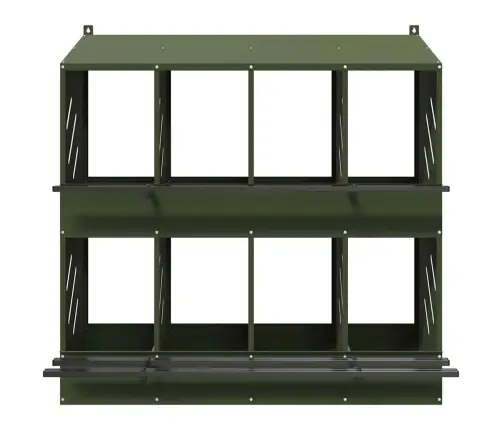 Vistu Ligzdošanas Kaste Ar 8 Nodalījumiem Olīvzaļa Metāla Vidaxl