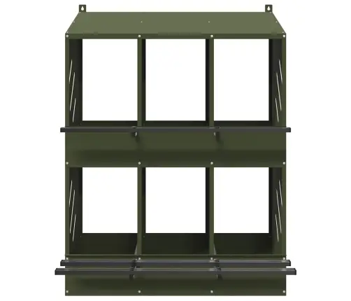 Vištienos Lizdų Dėžutė Su 6 Skyriais Alyvuogių Žalios Spalvos