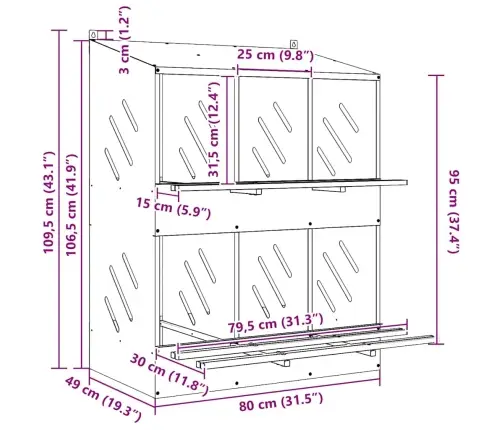Vištienos Lizdų Dėžutė Su 6 Skyriais Alyvuogių Žalios Spalvos