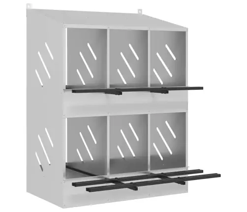 Vistu Ligzdošanas Kaste Ar 6Nodalījumiem Cinkota Sudraba Metāla Vidaxl