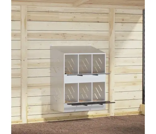 Vistu Ligzdošanas Kaste Ar 6Nodalījumiem Cinkota Sudraba Metāla Vidaxl