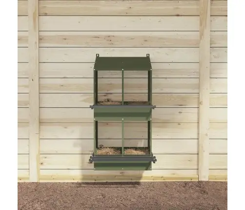 Vistu Ligzdošanas Kaste Ar 4 Nodalījumiem Olīvzaļa Metāla Vidaxl