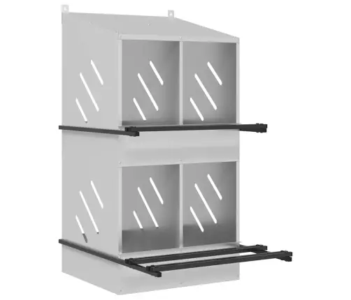 Vistu Ligzdošanas Kaste Ar 4Nodalījumiem Cinkota Sudraba Metāla Vidaxl