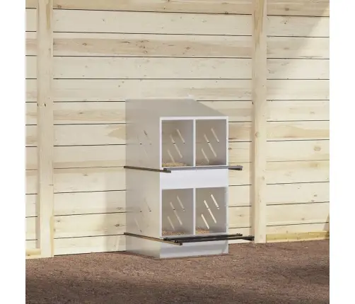 Vistu Ligzdošanas Kaste Ar 4Nodalījumiem Cinkota Sudraba Metāla Vidaxl