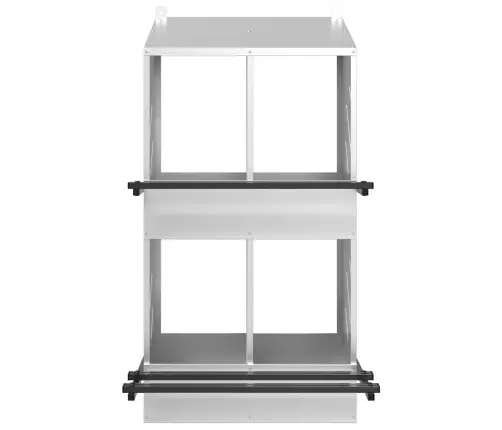 Vistu Ligzdošanas Kaste Ar 4Nodalījumiem Cinkota Sudraba Metāla Vidaxl