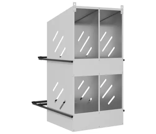 Vistu Ligzdošanas Kaste Ar 4Nodalījumiem Cinkota Sudraba Metāla Vidaxl