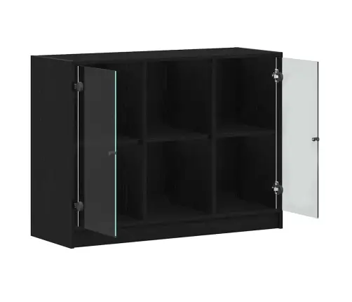 Sānu Skapītis Melna Ozolkoka 102X37X75,5 Cm Inženieru Koks Vidaxl