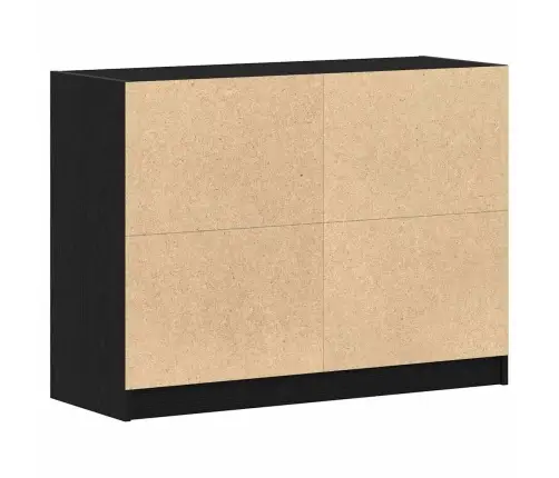 Sānu Skapītis Melna Ozolkoka 102X37X75,5 Cm Inženieru Koks Vidaxl