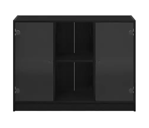 Sānu Skapītis Melna Ozolkoka 102X37X75,5 Cm Inženieru Koks Vidaxl