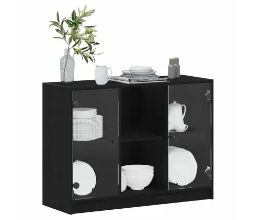 Sānu Skapītis Melna Ozolkoka 102X37X75,5 Cm Inženieru Koks Vidaxl