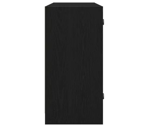 Sānu Skapītis Melna Ozolkoka 102X37X75,5 Cm Inženieru Koks Vidaxl