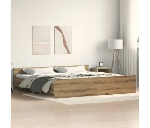 Gultas Rāmis Artisan Oak 200X200 Cm Inženierijas Koks Vidaxl
