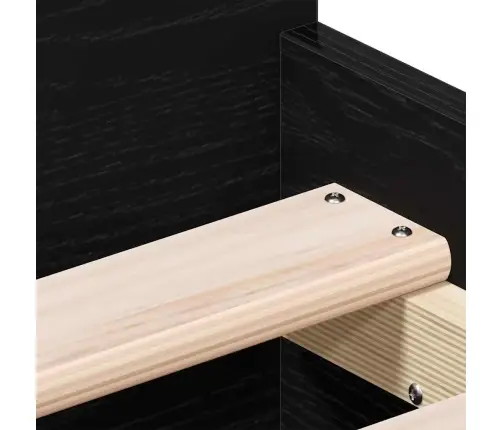 Gultas Rāmis Bez Matrača Melns Ozols 75X190 Cm Inženierijas Koks Vidaxl
