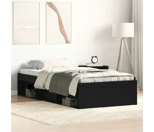 Gulta Bez Matrača, Melns Ozola, 75X190 Cm, Inženierijas Koks Vidaxl