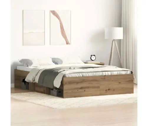 Gultas Rāmis Bez Matrača, 135X190 Cm, Inženierijas Koks Vidaxl