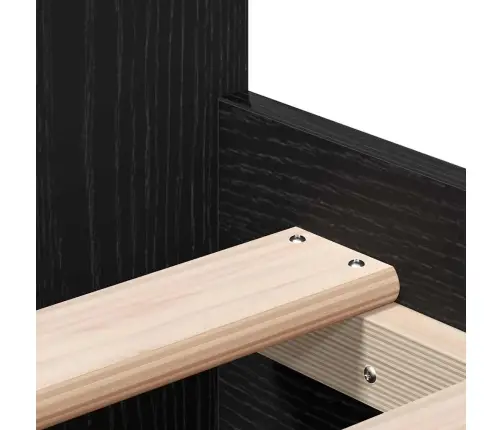 Voodi Raam Peaga Sahtliga Must Tamm 203 X 103 X 50 Cm Tehispuit