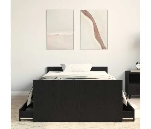 Lovos Rėmas Juoda Ąžuolo 90 X 200 Cm Apdirbta Mediena