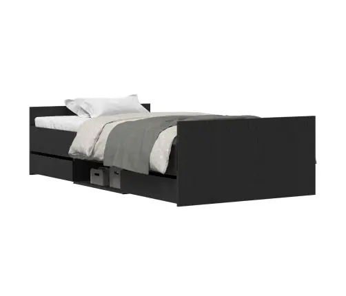 Lovos Rėmas Juoda Ąžuolo 90 X 200 Cm Apdirbta Mediena