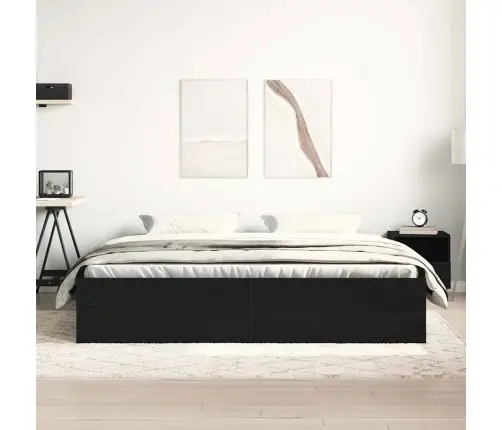 Voodiraam Ilma Madratsita Must Tamm 150X200 Cm Tehispuit