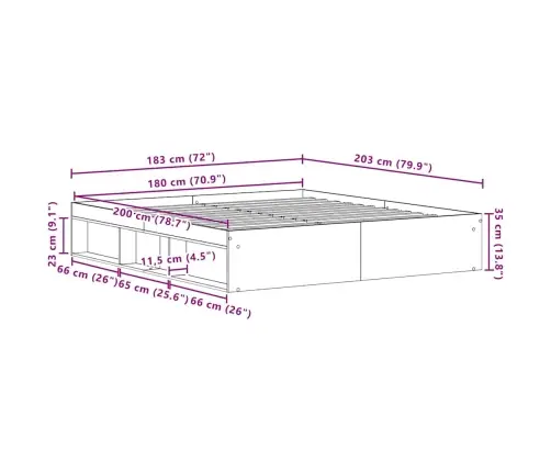 Voodiraam Ilma Madratsita Must Tamm 150X200 Cm Tehispuit