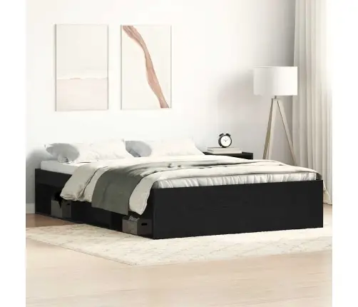 Voodiraam Ilma Madratsita Must Tamm 140X190 Cm Tehispuit