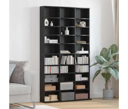 Cd Skapis, Melnais Ozols, 101X23X177,5 Cm, Inženieru Koks Vidaxl