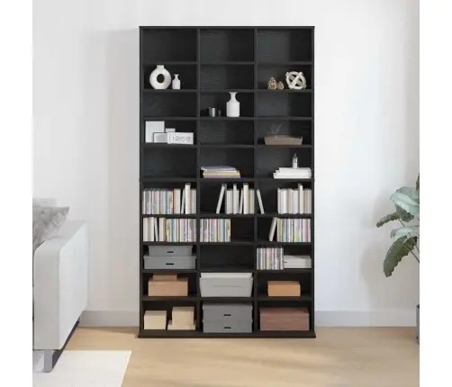 Cd Skapis, Melnais Ozols, 101X23X177,5 Cm, Inženieru Koks Vidaxl