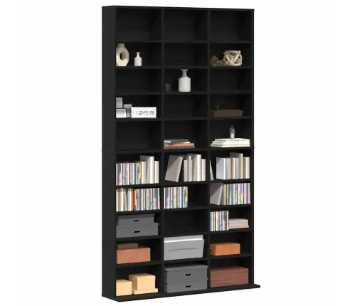 Cd Skapis, Melnais Ozols, 101X23X177,5 Cm, Inženieru Koks Vidaxl