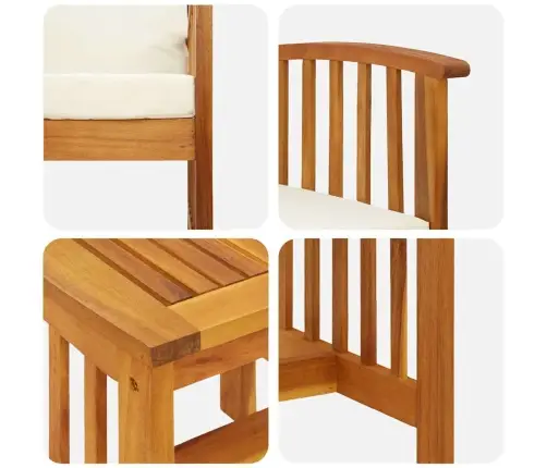 Sodo Sofų Rinkinys 3 Pcs Ruda Akacijos Medienos Masyvas Sodo Sofų Rinkinys 3 Pcs Ruda Akacijos Medienos Masyvas