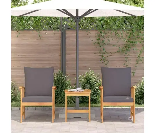 3 Gabalu Dārza Atpūtas Komplekts Ar Spilveniem - Cieta Akācijas Koks Vidaxl