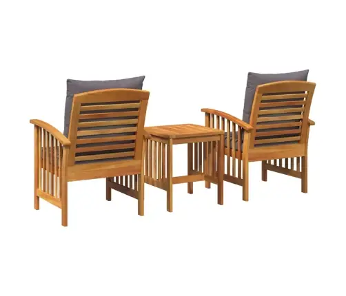 3 Gabalu Dārza Atpūtas Komplekts Ar Spilveniem - Cieta Akācijas Koks Vidaxl