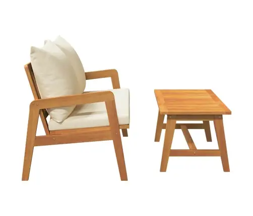 Bistro Komplekts 2 Pcs Eļļa Dabīgā Cietā Akācijas Koks Vidaxl