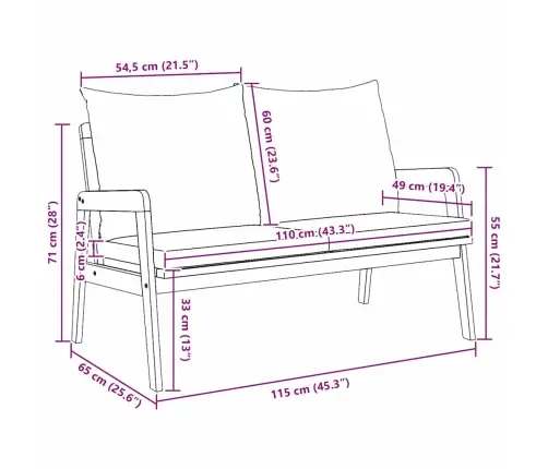 Sodo Suolas Su Pagalve Ruda Akacijos Medienos Masyvas