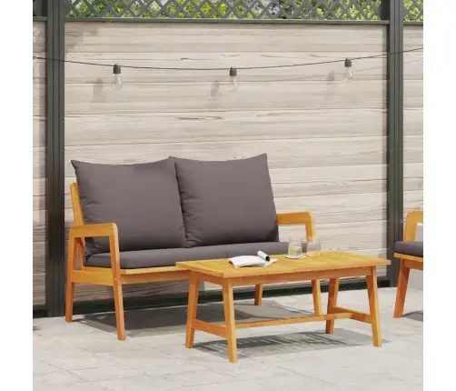 2 Daļu Bistro Komplekts Ar Spilveniem - Izgatavots No Cietā Akācijas Koka Vidaxl