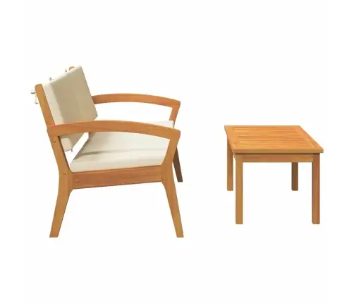 2 Daļu Bistro Komplekts Ar Spilveniem No Cietās Akācijas Koka Vidaxl