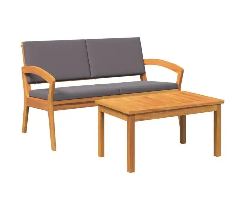 2 Daļu Bistro Komplekts Ar Spilveniem No Masīvkoka Akācijas Vidaxl