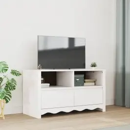 Tv Skapītis Drammen Balts 99 X 43 X 55 Cm Priedes Masīvkoks Vidaxl