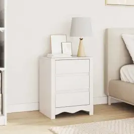 Nakts Skapītis Drammen Balts 45 X 35 X 56 Cm Priedes Masīvkoks Vidaxl