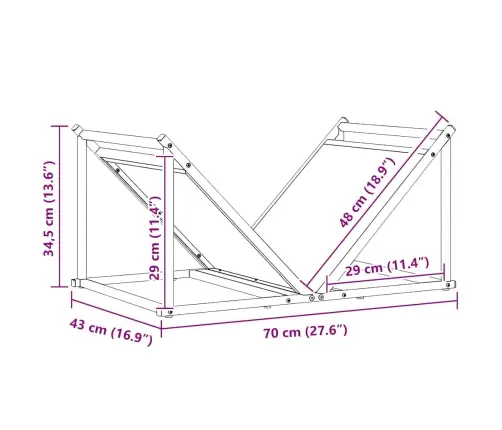 Küttepuude Rest, 70X43X34,5 cm Külmvaltsitud Teras