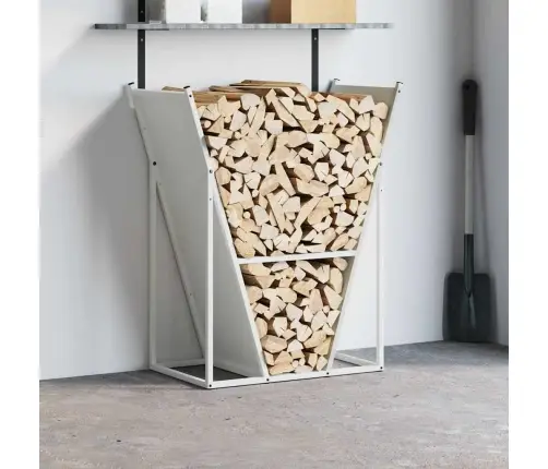 Küttepuude Rest, Valge, 69,5X35X81 cm Külmvaltsitud Teras