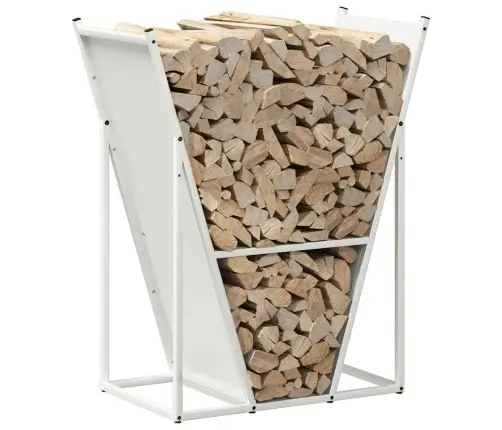 Küttepuude Rest, Valge, 69,5X35X81 cm Külmvaltsitud Teras