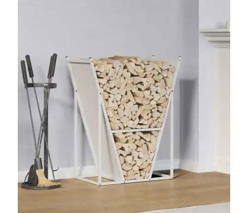 Küttepuude Rest, Valge, 69,5X35X81 cm Külmvaltsitud Teras