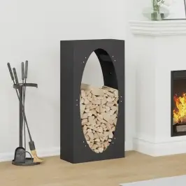 Küttepuude Rest, Must, 50X23X100 cm Külmvaltsitud Teras