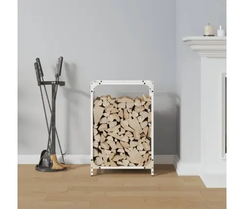 Küttepuude Rest, Valge, 44X28X65 cm Külmvaltsitud Teras