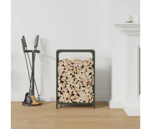 Malkas Plaukts, Olīvu Zaļa 44X28X65 Cm Auksti Velmēts Tērauds Vidaxl Malkas Plaukts, Olīvu Zaļa 44X28X65 Cm Auksti Velmēts Tērauds Vidaxl