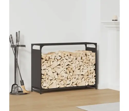 Küttepuude Rest, Must, 90X28X65 cm Külmvaltsitud Teras