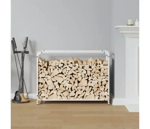 Küttepuude Rest, Valge, 90X28X65 cm Külmvaltsitud Teras