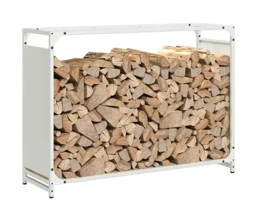 Küttepuude Rest, Valge, 90X28X65 cm Külmvaltsitud Teras